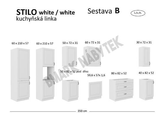 Kuchyňská linka STILO bílá/bílé MDF, Sestava B, 350 cm  - 3