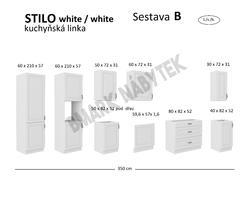 Kuchyňská linka STILO bílá/bílé MDF, Sestava B, 350 cm - 3/3