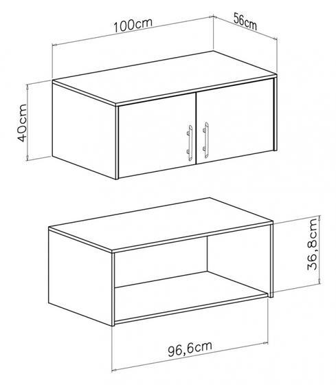 Nástavec na skříň SMART SRN3 dub sonoma / bílá lux, 100 cm  - 3