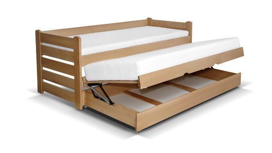 Buková postel s přistýlkou Framo 2 Plus  - 3