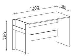 Psací stůl REMO RM10 + mobilní kontejner RM11 bílý mat / dub wilton / antracit - 3/9