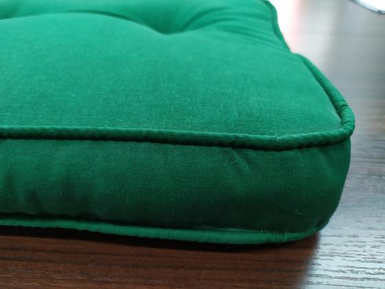 Sedák čalouněný, zelený, látka s nehořlavou úpravou,, 48 x 49 x 6 cm  - 3