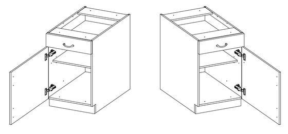 Spodní skříňka 50 D 1F 1S BB bílá/grafit MDF, šuplík PREMIUM BOX  - 3