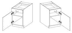 Spodní skříňka 50 D 1F 1S BB bílá/grafit MDF, šuplík PREMIUM BOX - 3/3