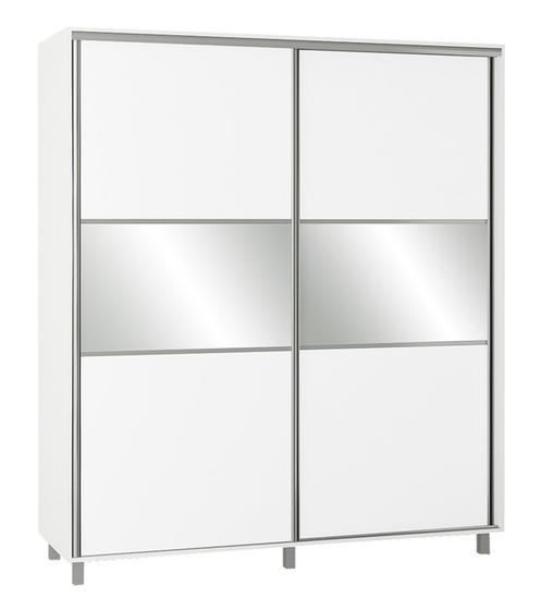 Skříň šatní bílý lesk se zrcadlem v.210 cm - š. 100 cm - 3