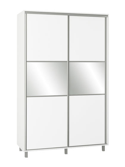 Skříň šatní bílý lesk se zrcadlem v.240 cm - š. 180 cm - 3