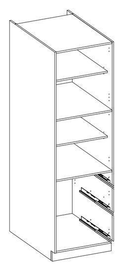 Vysoká skříň na troubu se šuplíky PREMIUM BOX 60 DKS-210 3S 1F STILO artisan/ClayGrey MDF.  - 3
