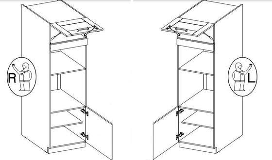 Vysoká skříň na vestavěnou troubu a mikrovlnku 60 DPM-210 2F ARTISAN cappuccino lesk  - 4