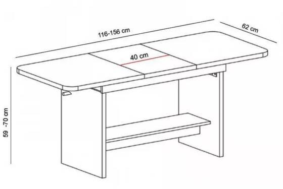 Rozkládací konferenční stolek  Janek Dub Sonoma 116 x 62 cm  - 4