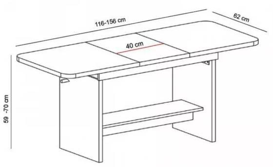 Rozkládací konferenční stolek  Janek jasan tmavý  116 x 62 cm  - 4