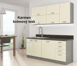 Vysoká skříň potravinová KARMEN krémový lesk / šedá 40 DK-210 2F - 4/4