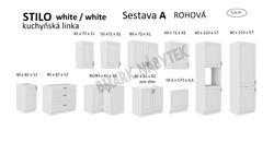 Kuchyňská linka STILO bílá/bílé MDF, Rohová sestava A, 210x350 cm - 4/4