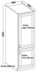 Vysoká potravinová skříň LUNA bílá/dustgrey MDF 60 DK 210 2F - 4/4