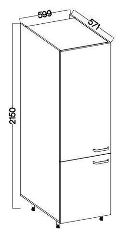 Vysoká lednicová skříň na nožičkách 60 LO-215 2F OLDSTYLE antracit  - 5