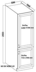 Vysoká lednicová skříň LUNA artisan/dustgrey MDF 60 LO-210 2F - 5/5