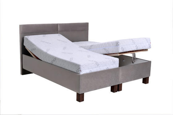 180 postel čalouněná Duo bed s úložným prostorem a lamelovým roštem, cena včetně 2 x matrace MIAMI 90 x 200 cm, v šedé látce Paris 05 skladem  - 5