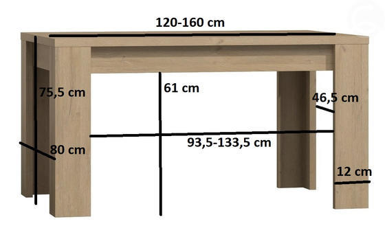 Jídelní stůl Jarstol rozkládací 80 x 120 cm  - 6