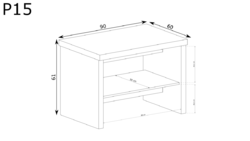 Konferenční stolek Paris  P15, v bílé matné skladem, 90 x 61 x 60 cm - 6/6