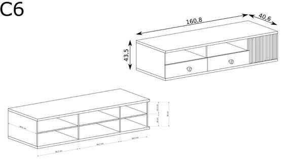 Televizní stolek CALI C-6 dub artisan / černý 160  - 7