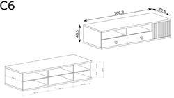 Televizní stolek CALI C-6 dub artisan / černý 160 - 7/8