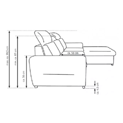 Rohová rozkládací sedací souprava Lenti  v šedé látce skladem, 281 x 193 cm - 7/8